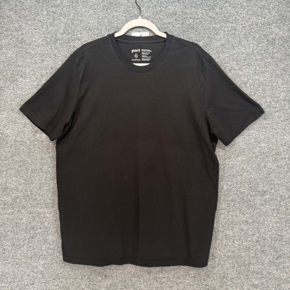 Pact Tshirt Mens XL Black Organic Cotton Blend‎ Eco-Friendly Essential Basic